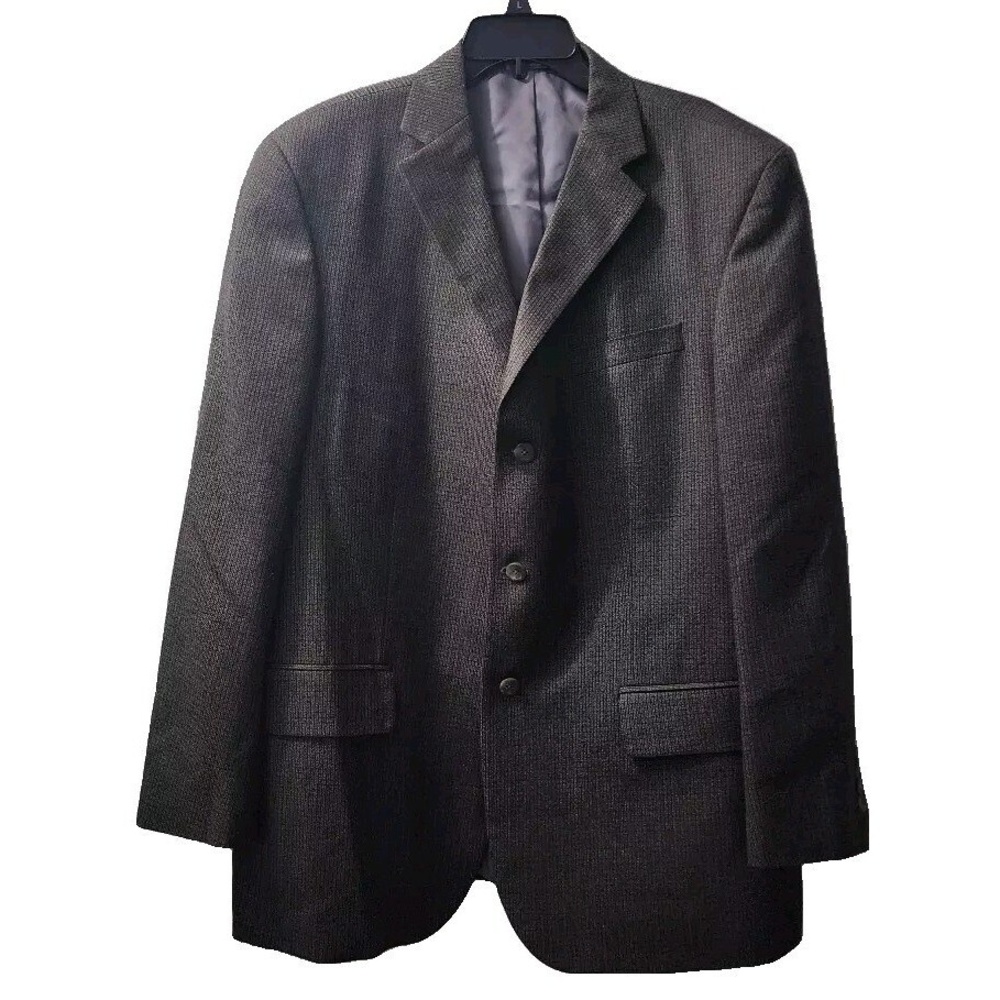 Oscar de la Renta Herringbone Blazer Sport Coat Three Button Jacket Business